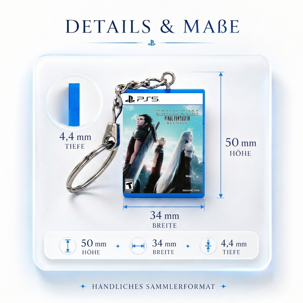 Final Fantasy VII: Crisis Core - Reunion - PS5 Miniatur Spielhülle Schlüsselanhänger