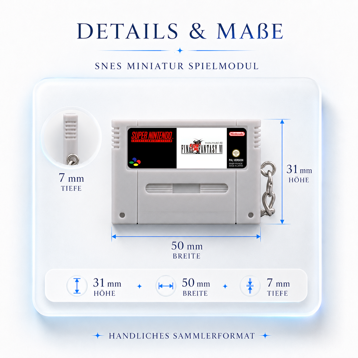 Final Fantasy VI - SNES Miniatur Spielmodul Schlüsselanhänger