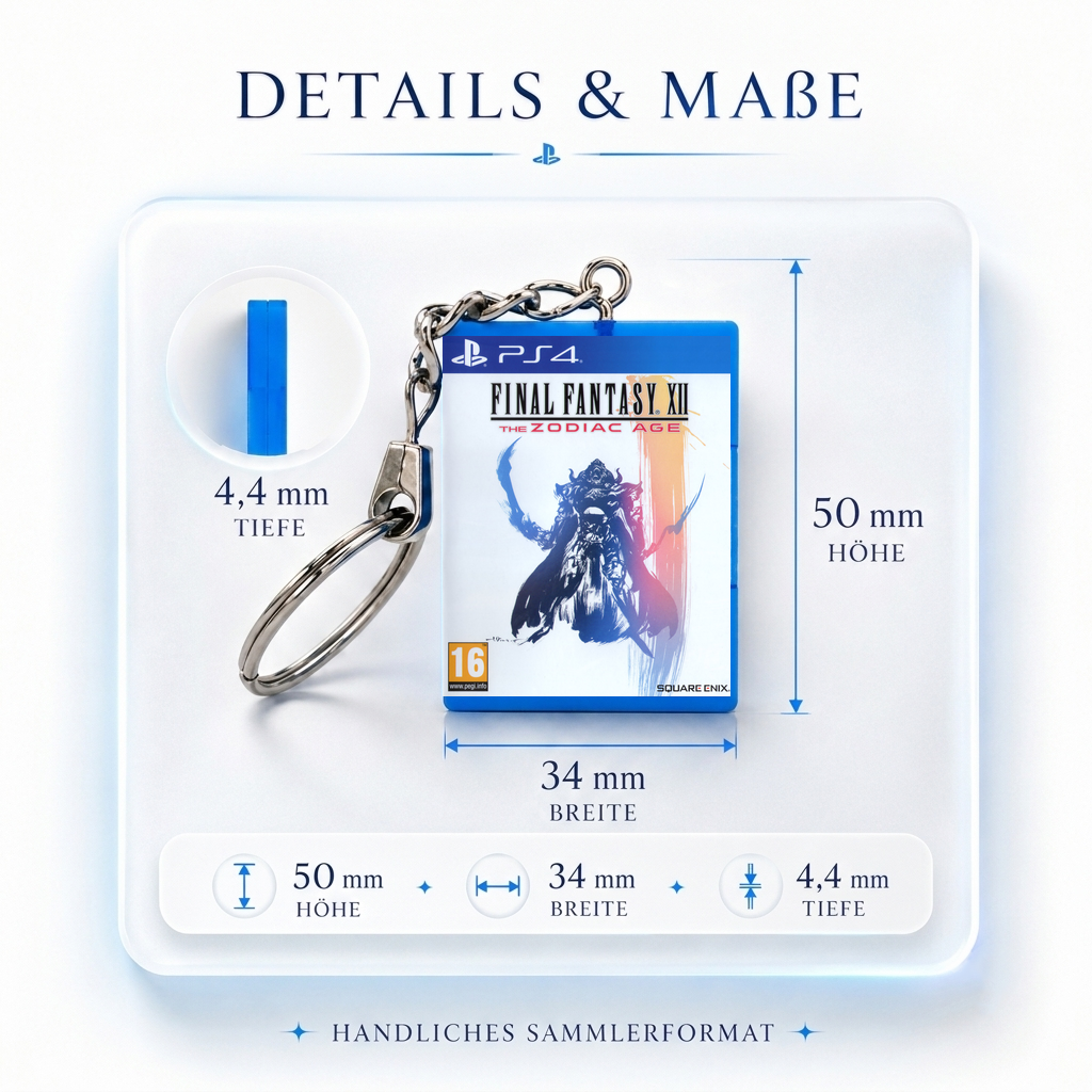 Final Fantasy XII: The Zodiac Age - PS4 Miniatur Spielhülle Schlüsselanhänger