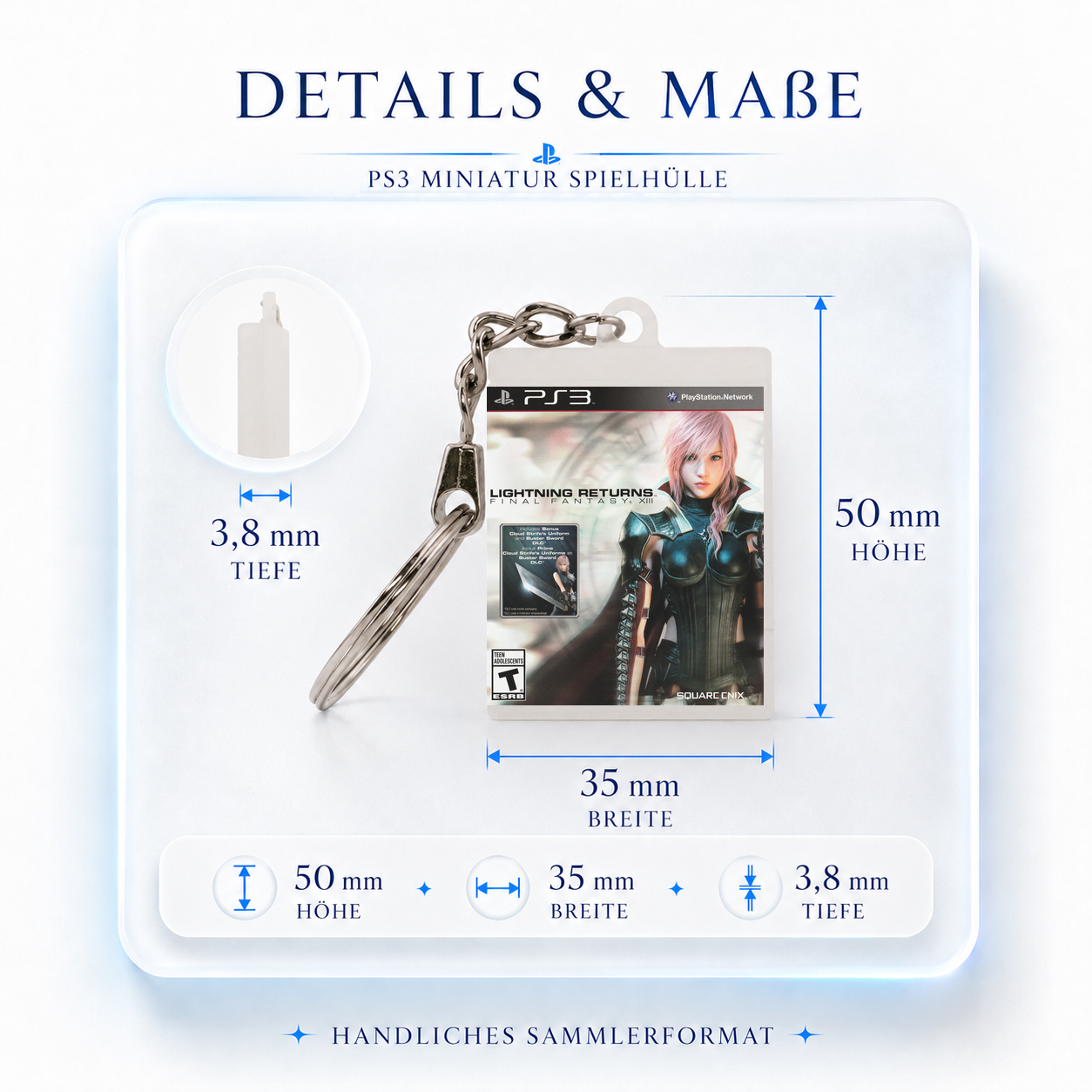 Final Fantasy XIII: Lightning Returns - PS3 Miniatur Spielhülle Schlüsselanhänger