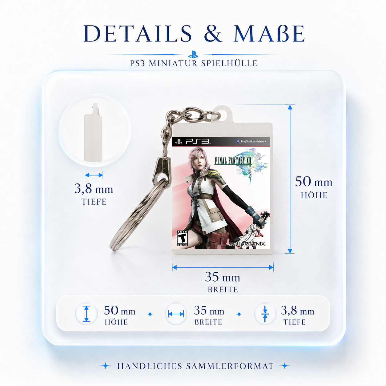 Final Fantasy XIII - PS3 Miniatur Spielhülle Schlüsselanhänger