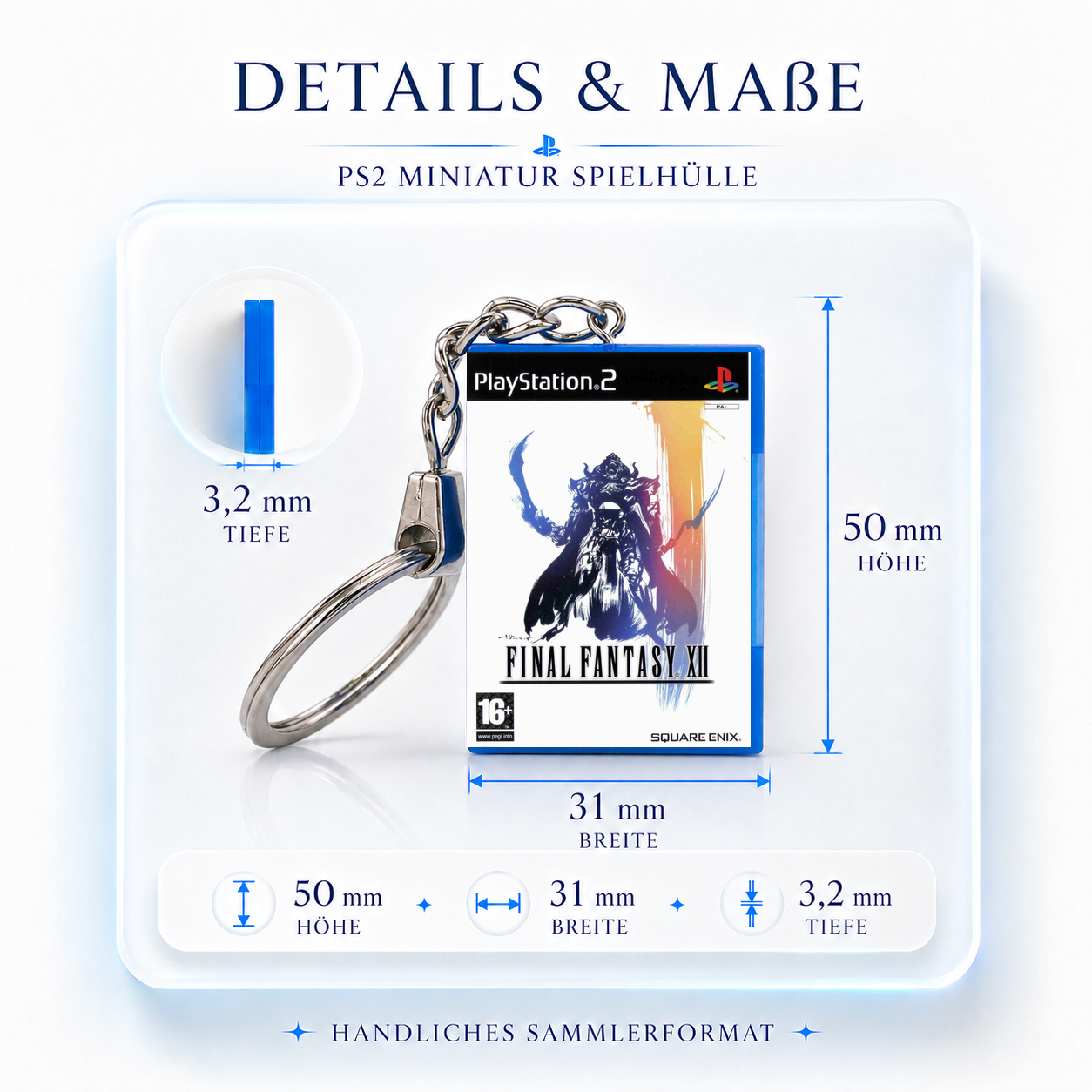 Final Fantasy XII - PS2 Miniatur Spielhülle Schlüsselanhänger