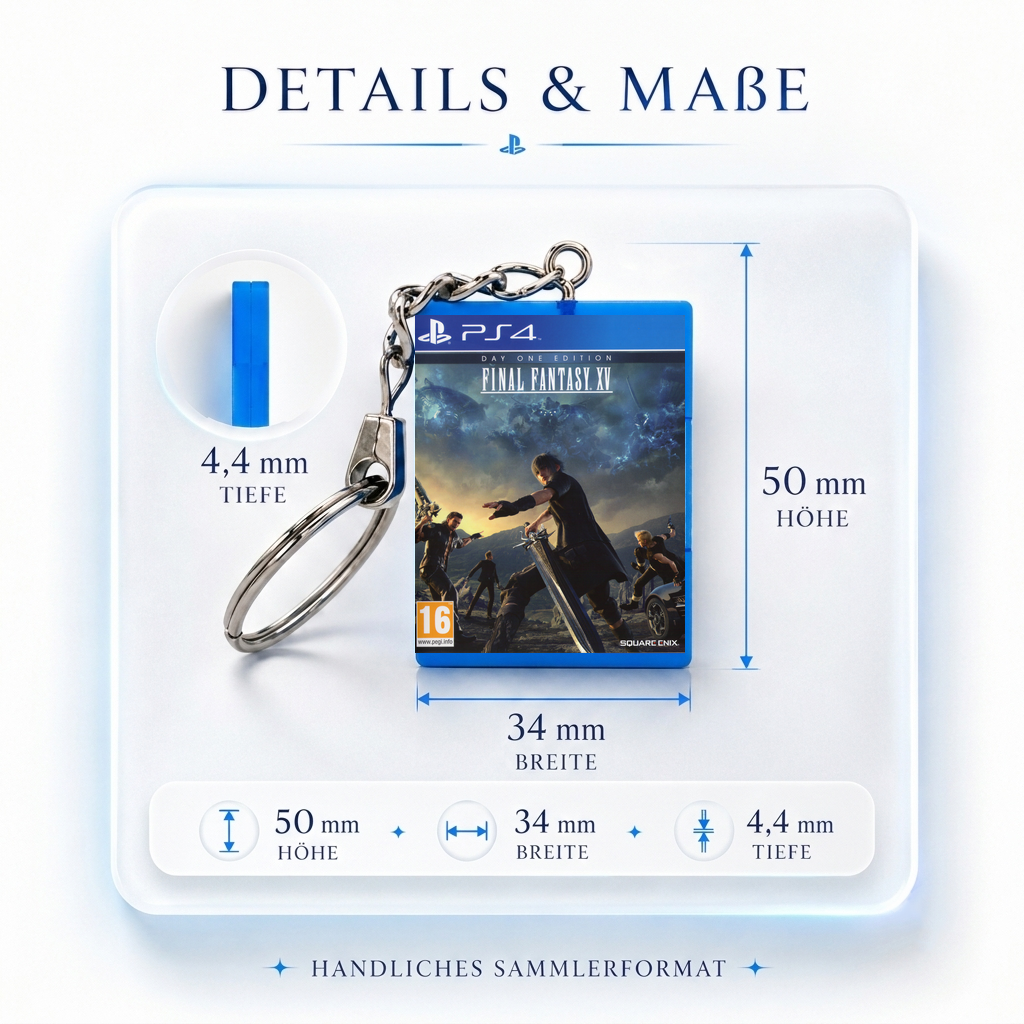 Final Fantasy XV - PS4 Miniatur Spielhülle Schlüsselanhänger