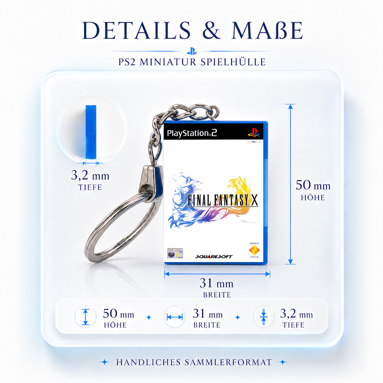 Final Fantasy X - PS2 Miniatur Spielhülle Schlüsselanhänger
