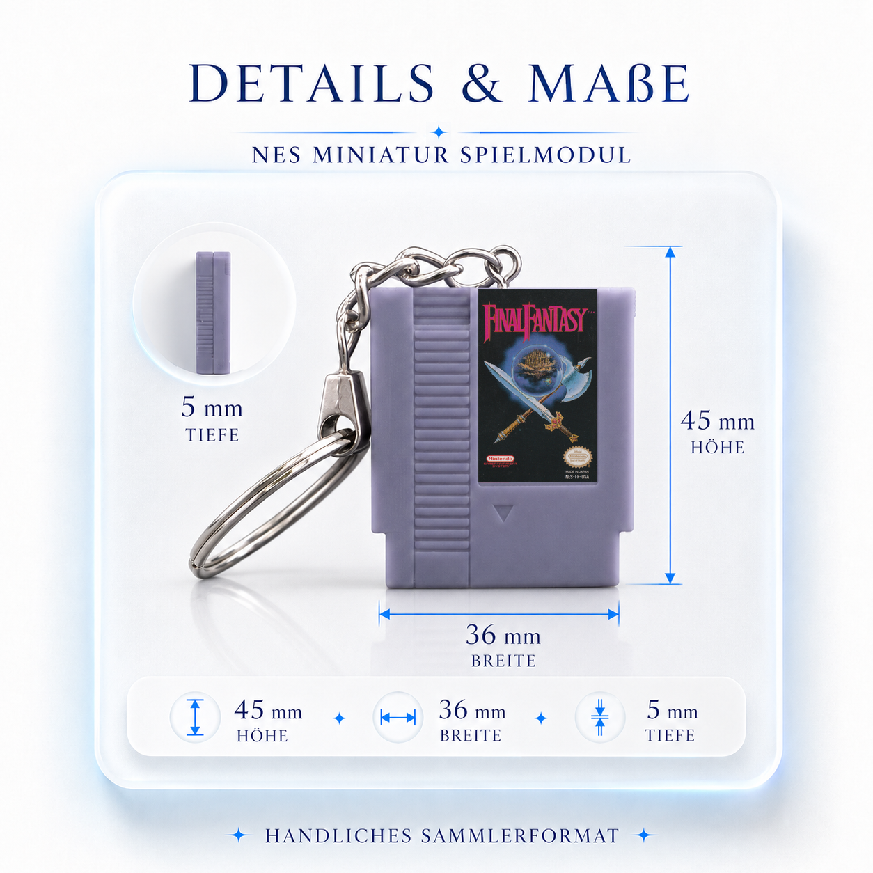 Final Fantasy – NES Miniatur Spielmodul Schlüsselanhänger