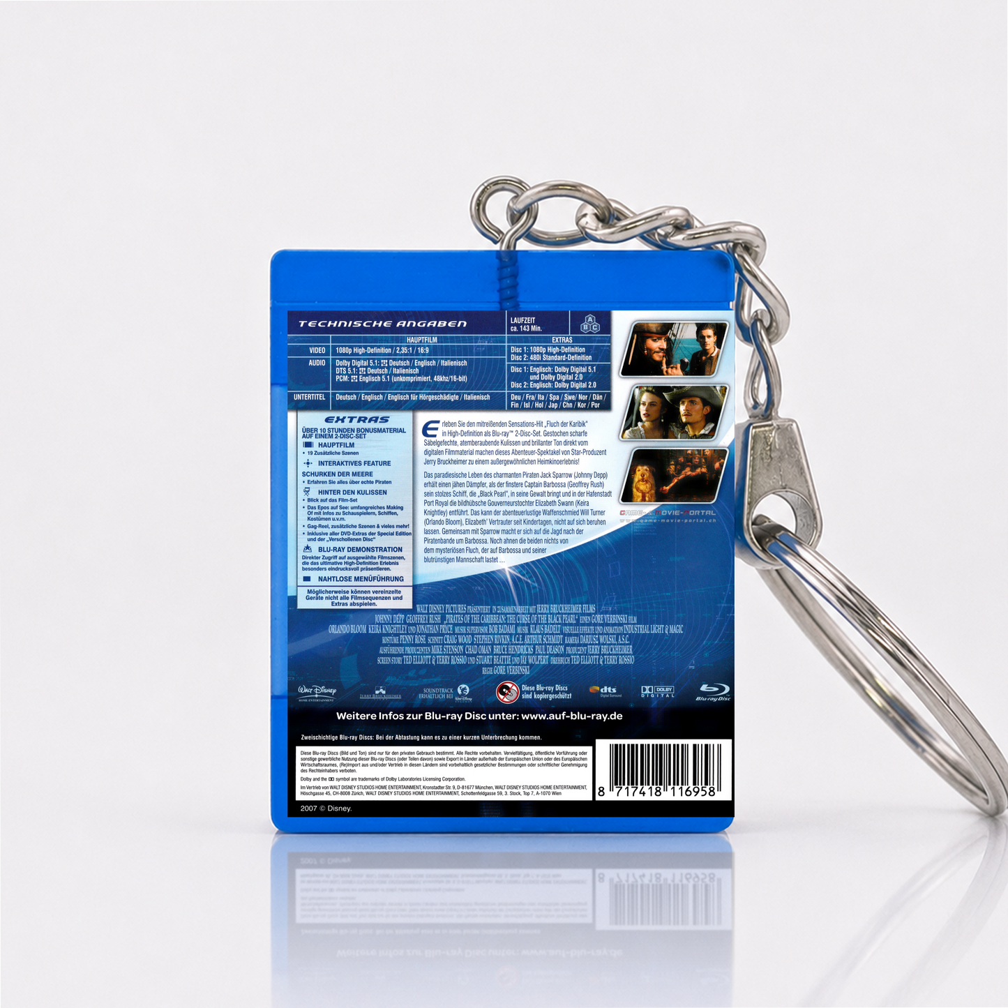 Fluch der Karibik - Film Miniatur Blu-Ray Hülle Schlüsselanhänger