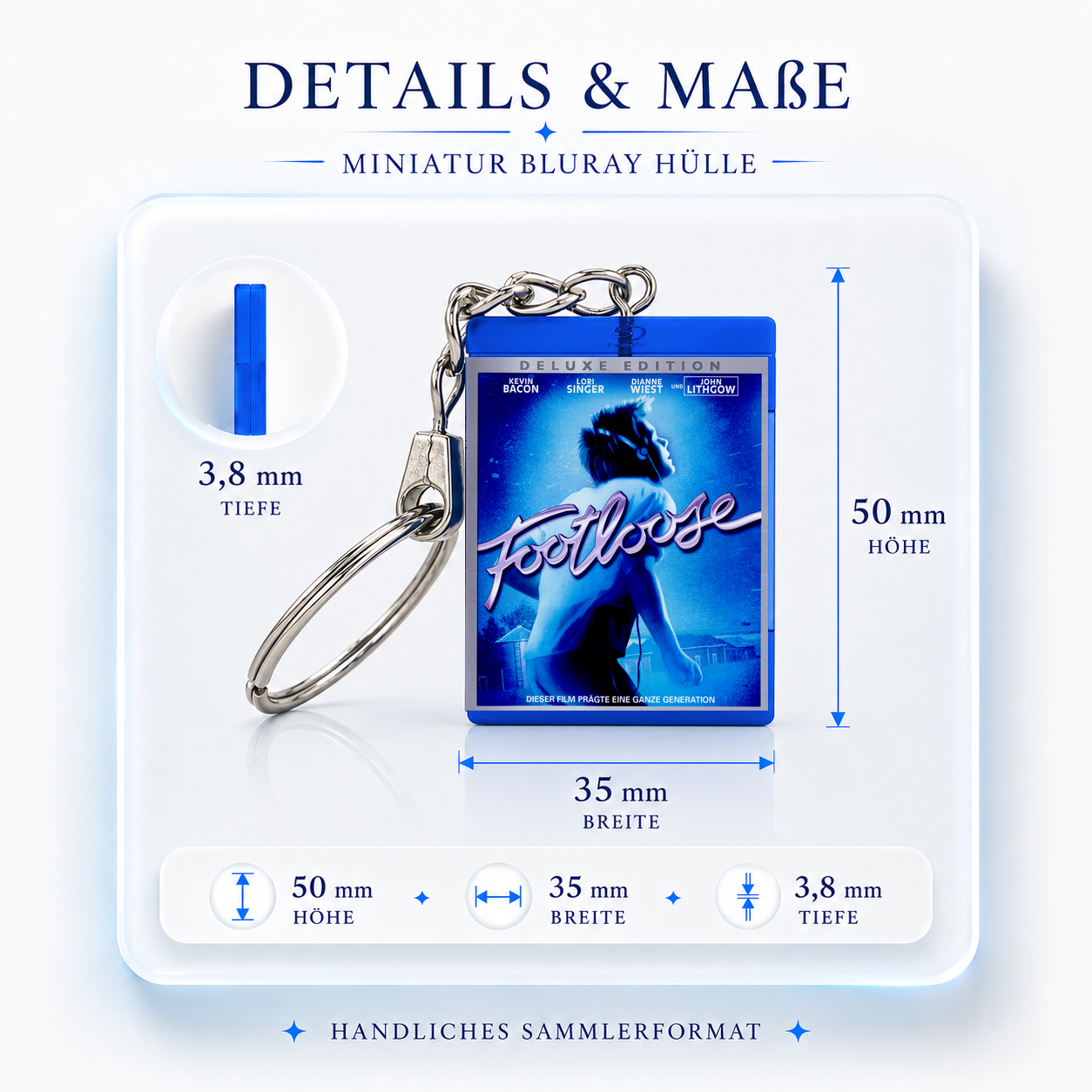 Footloose - Film Miniatur Blu-Ray Hülle Schlüsselanhänger