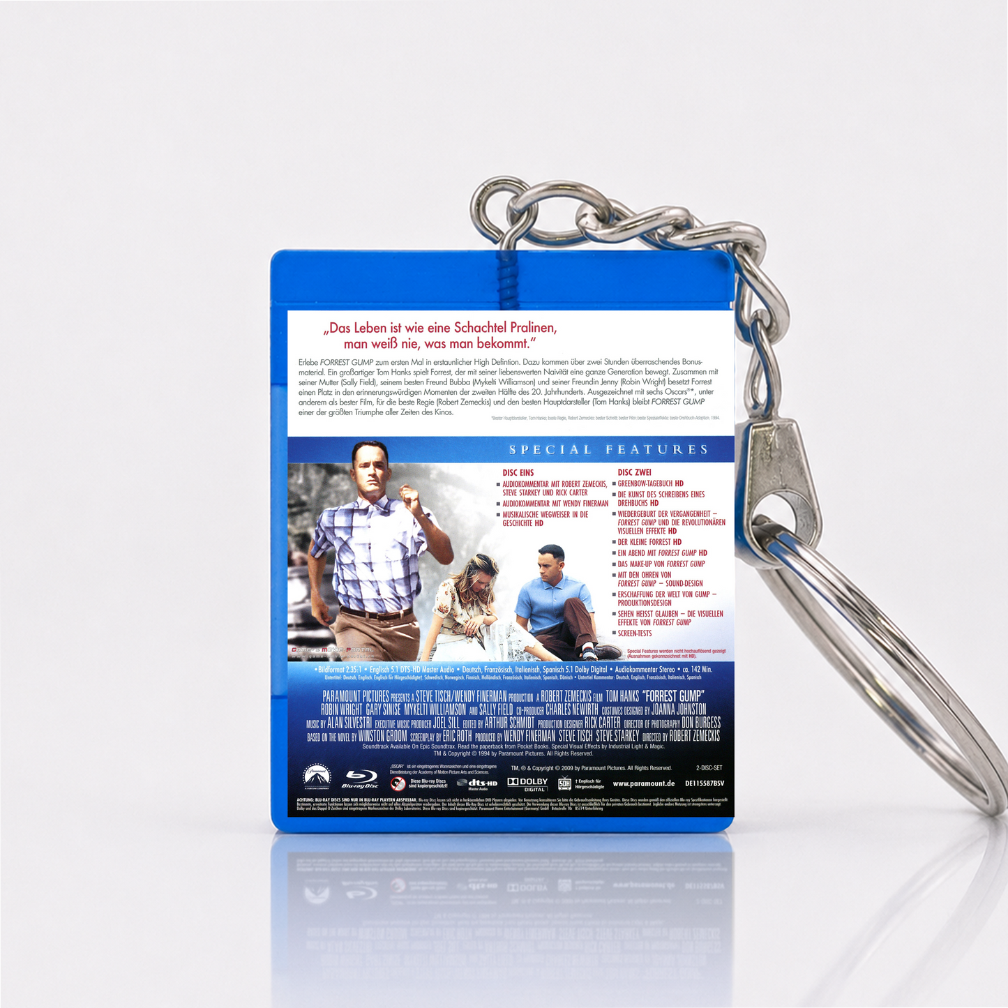 Forrest Gump - Film Miniatur Blu-Ray Hülle Schlüsselanhänger