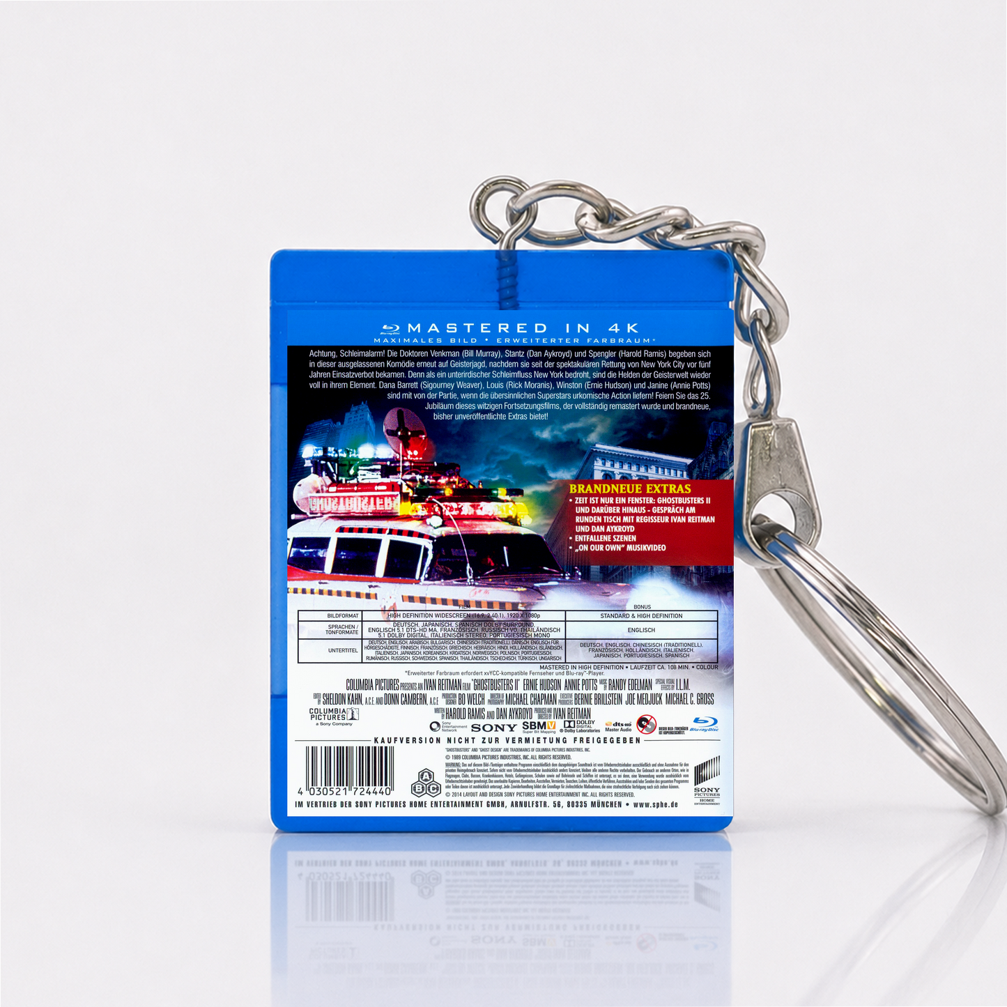 Ghostbusters 2 - Film Miniatur Blu-Ray Hülle Schlüsselanhänger