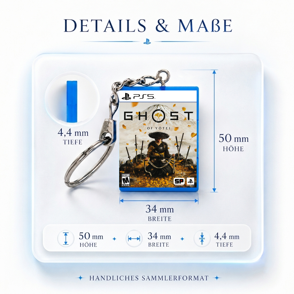 Ghost of Yotei - PS5 Miniatur Spielhülle Schlüsselanhänger