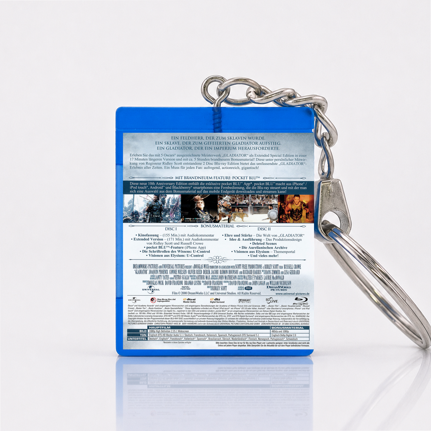 Gladiator - Film Miniatur Blu-Ray Hülle Schlüsselanhänger