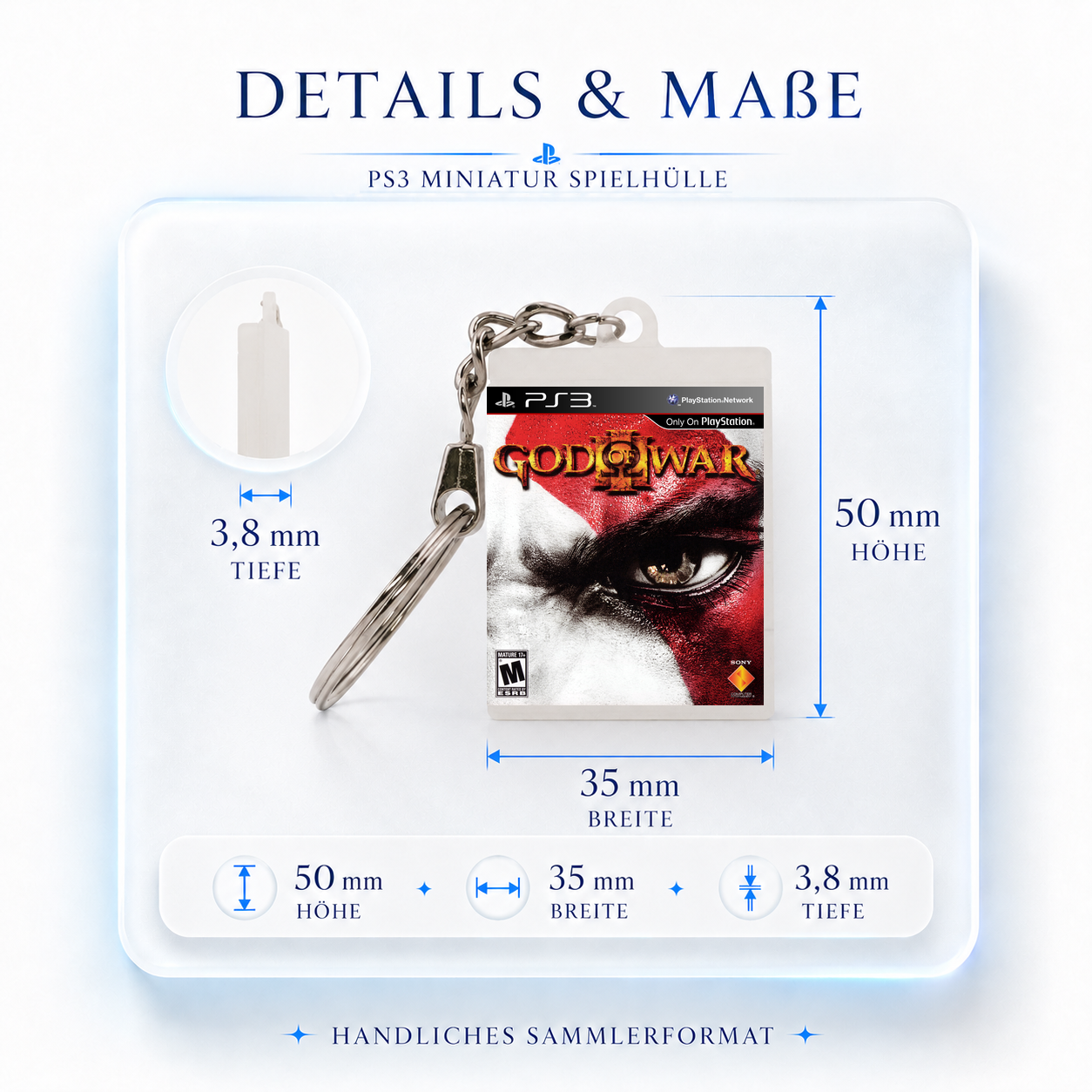 God of War 3 - PS3 Miniatur Spielhülle Schlüsselanhänger