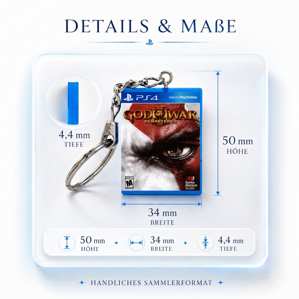 God of War III: Remastered - PS4 Miniatur Spielhülle Schlüsselanhänger