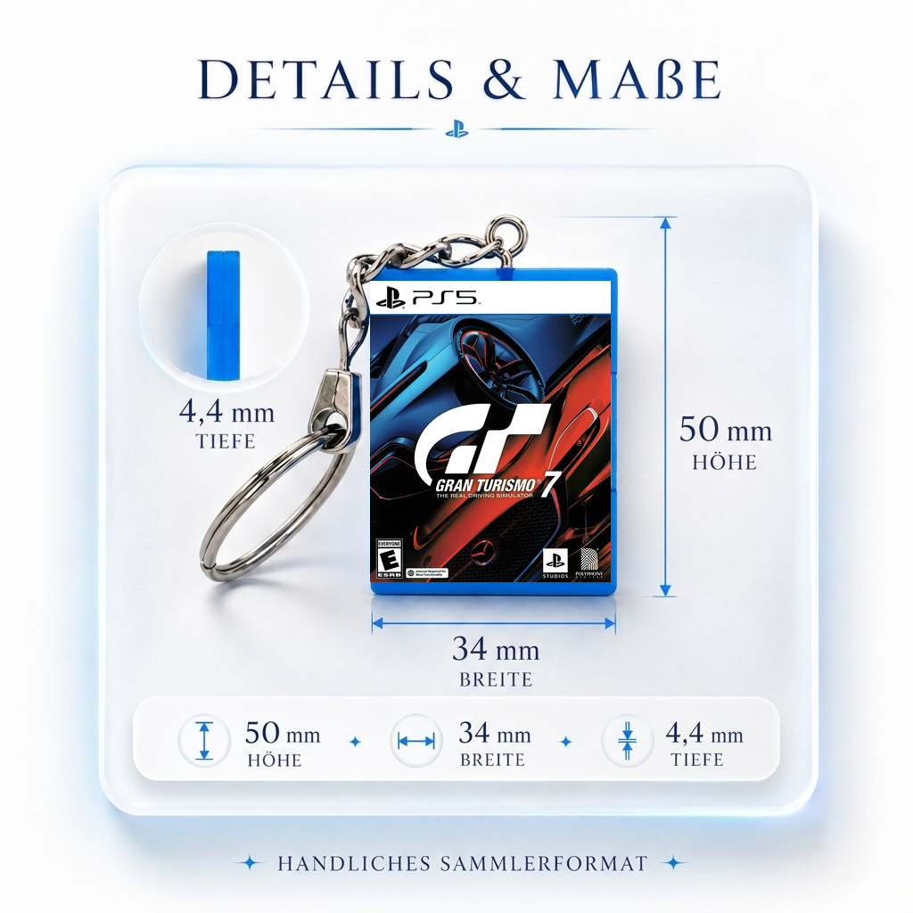 Gran Turismo 7 - PS5 Miniatur Spielhülle Schlüsselanhänger