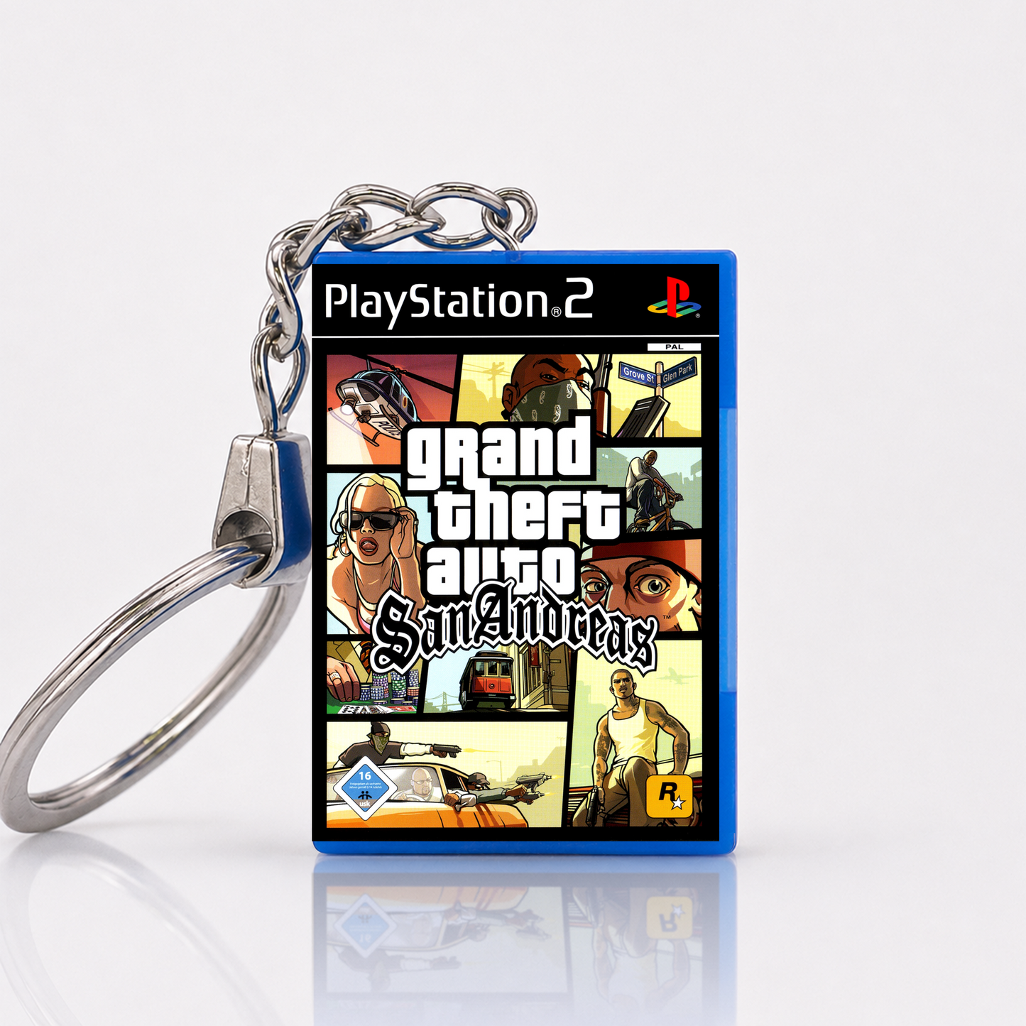 Grand Theft Auto: San Andreas - PS2 Miniatur Spielhülle Schlüsselanhänger