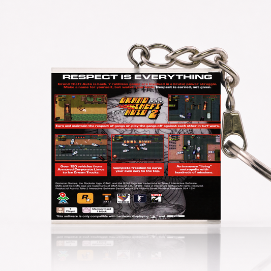 Grand Theft Auto 2 - PS1 Miniatur Spielhülle Schlüsselanhänger