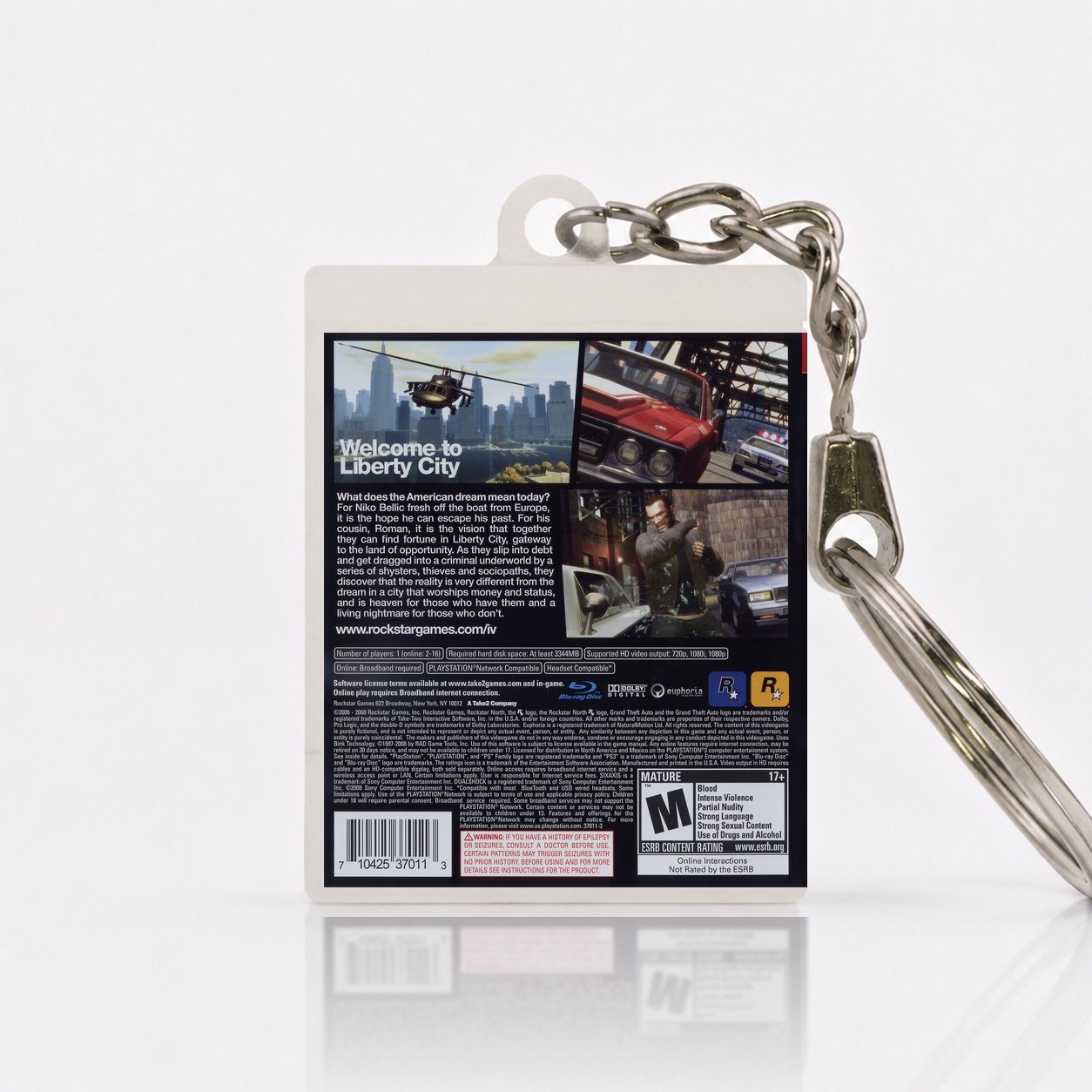 Grand Theft Auto IV - PS3 Miniatur Spielhülle Schlüsselanhänger