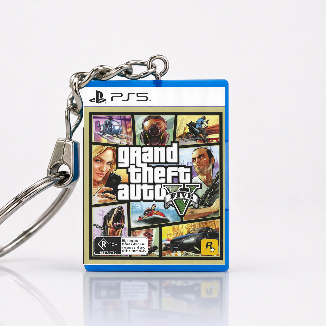 Grand Theft Auto V - PS5 Miniatur Spielhülle Schlüsselanhänger