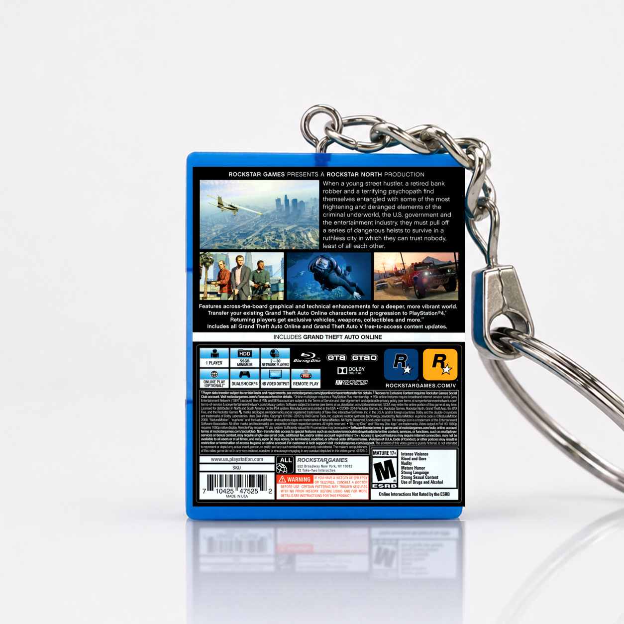 Grand Theft Auto V - PS4 Miniatur Spielhülle Schlüsselanhänger