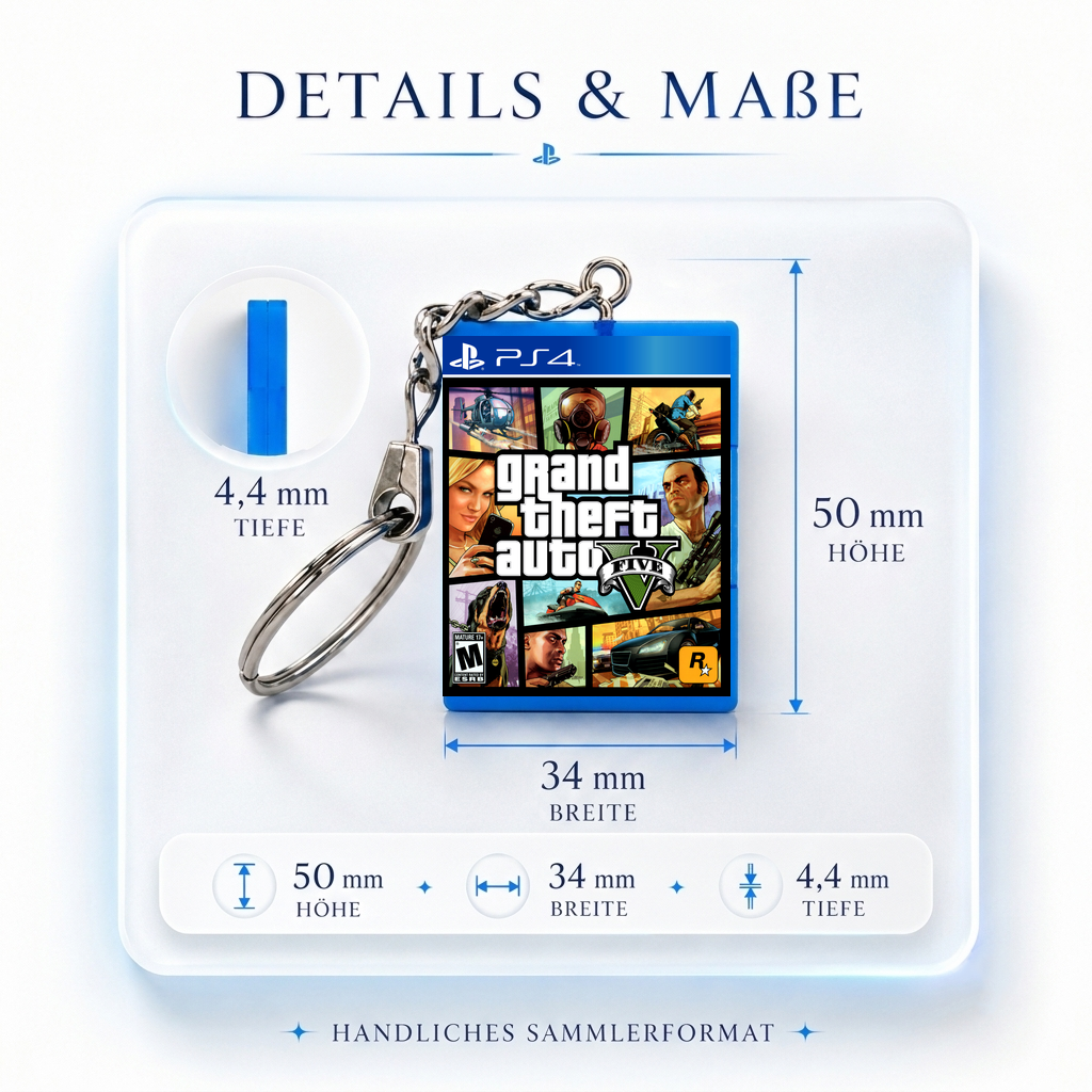 Grand Theft Auto V - PS4 Miniatur Spielhülle Schlüsselanhänger