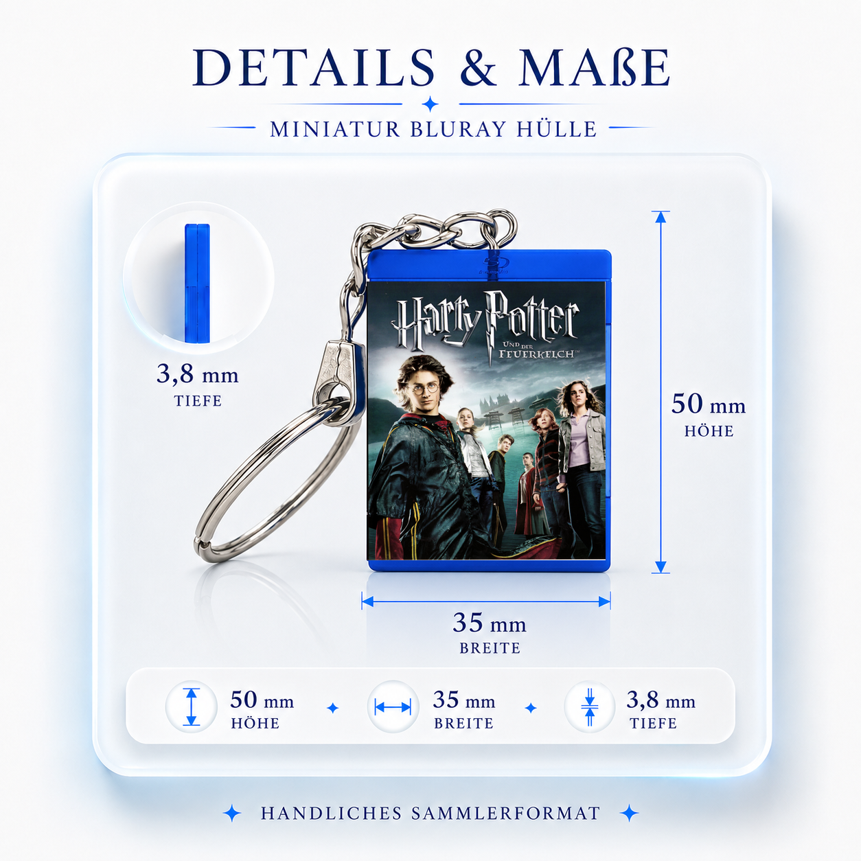Harry Potter und der Feuerkelch - Film Miniatur Blu-Ray Hülle Schlüsselanhänger