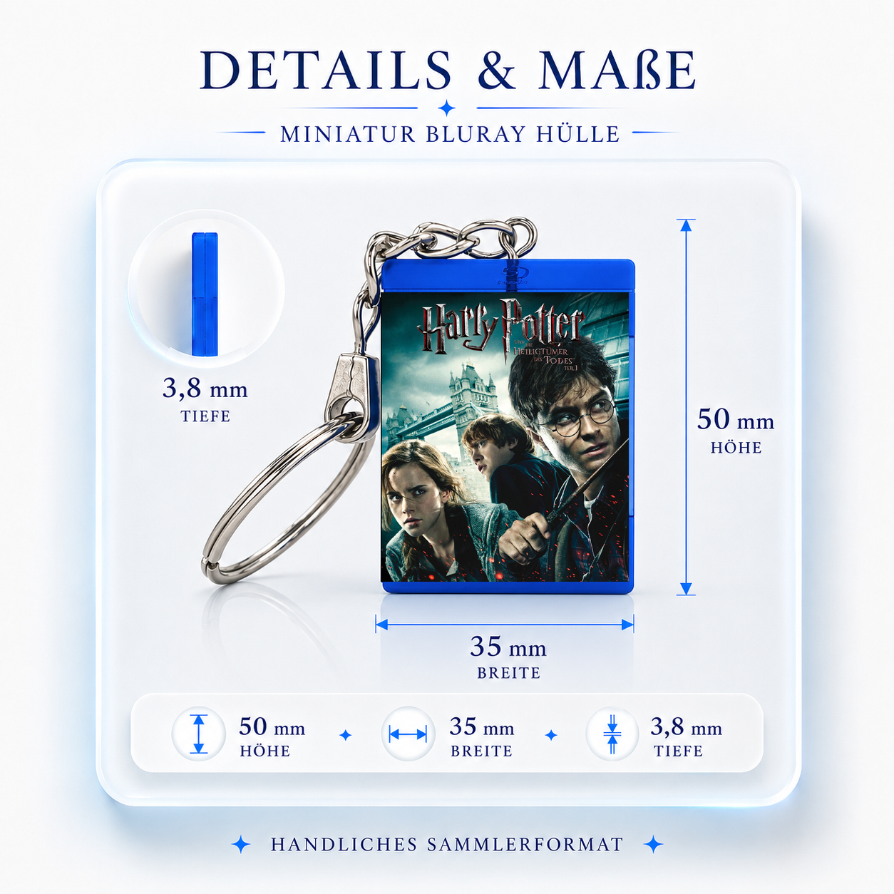 Harry Potter and the Deathly Hallows Part 1 - Movie Miniature Blu-Ray Case Keychain