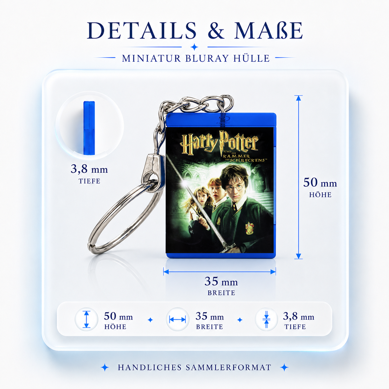 Harry Potter and the Chamber of Secrets - Movie Miniature Blu-Ray Case Keychain