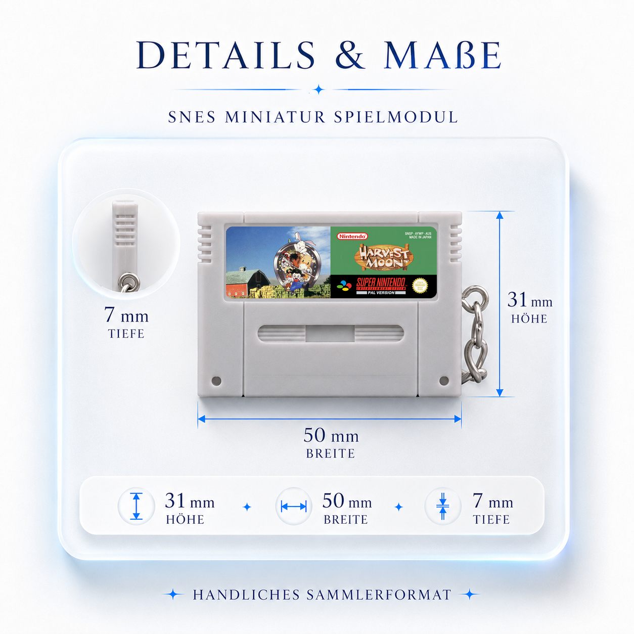 Harvest Moon - SNES Miniatur Spielmodul Schlüsselanhänger