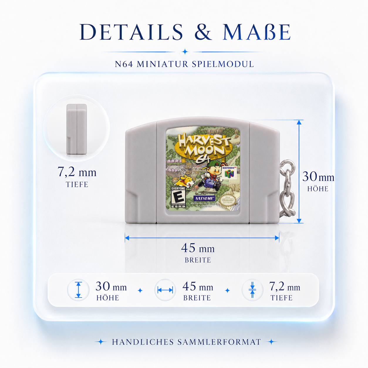 Harvest Moon 64 - N64 Miniatur Spielmodul Schlüsselanhänger