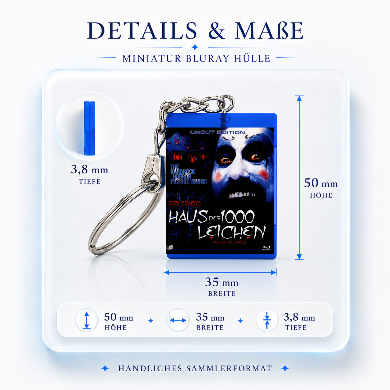Haus der 1000 Leichen - Film Miniatur Blu-Ray Hülle Schlüsselanhänger