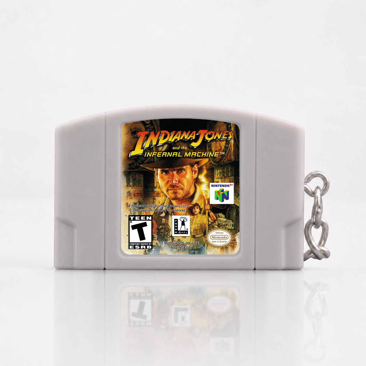 Indiana Jones And The Infernal Machine - N64 Miniatur Spielmodul Schlüsselanhänger