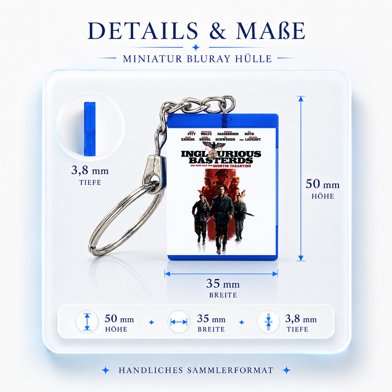 Inglourious Basterds - Film Miniatur Blu-Ray Hülle Schlüsselanhänger