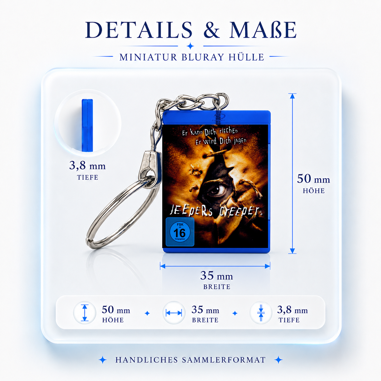 Jeepers Creepers - Film Miniatur Blu-Ray Hülle Schlüsselanhänger
