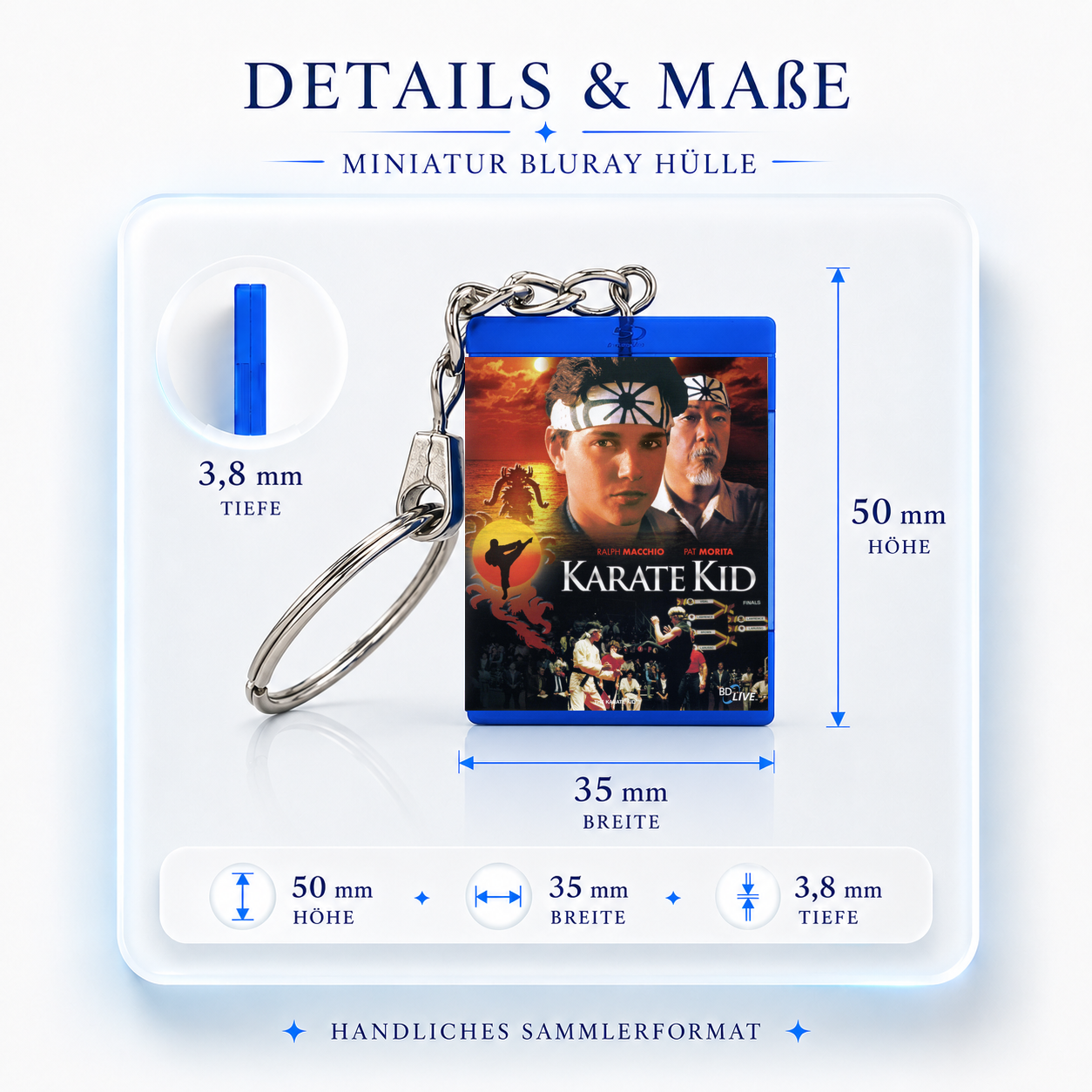 Karate Kid - Film Miniatur Blu-Ray Hülle Schlüsselanhänger