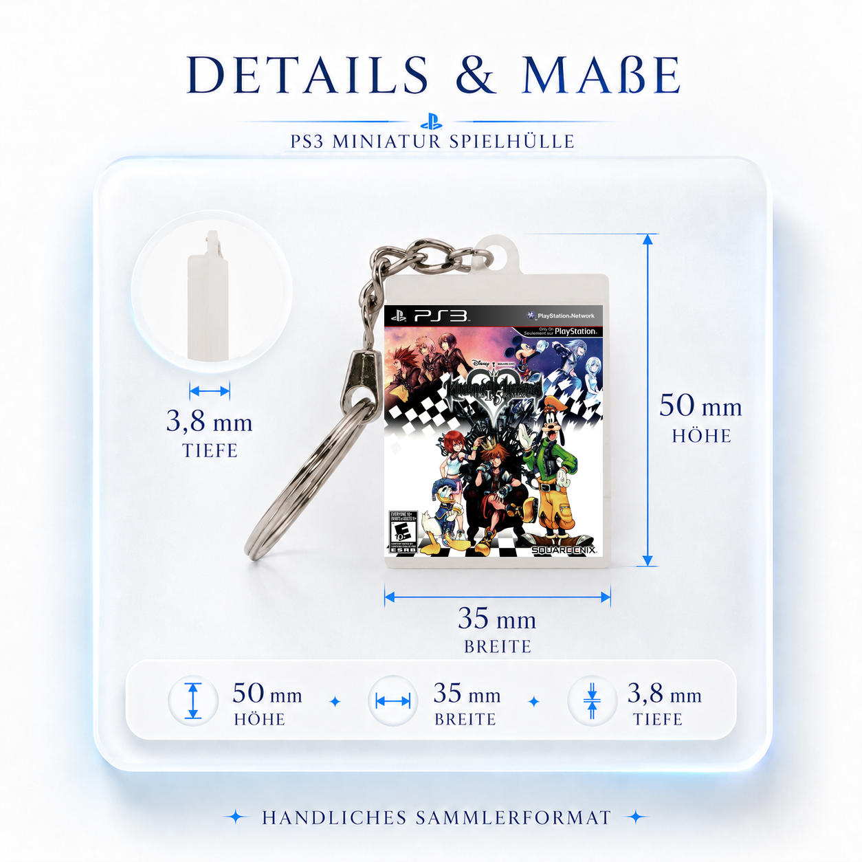 Kingdom Hearts 1.5 HD Remix - PS3 Miniatur Spielhülle Schlüsselanhänger