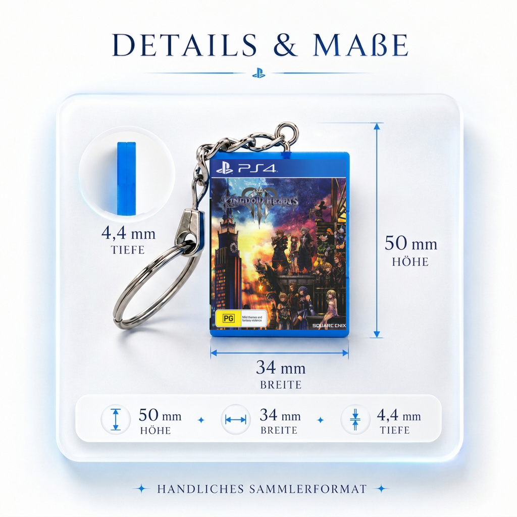 Kingdom Hearts III - PS4 Miniatur Spielhülle Schlüsselanhänger