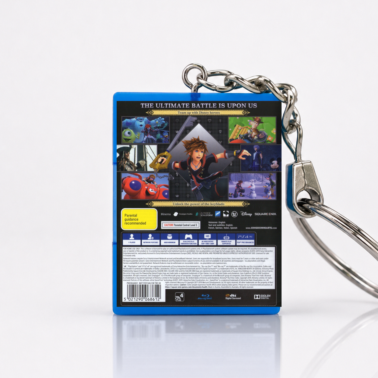 Kingdom Hearts III - PS4 Miniatur Spielhülle Schlüsselanhänger