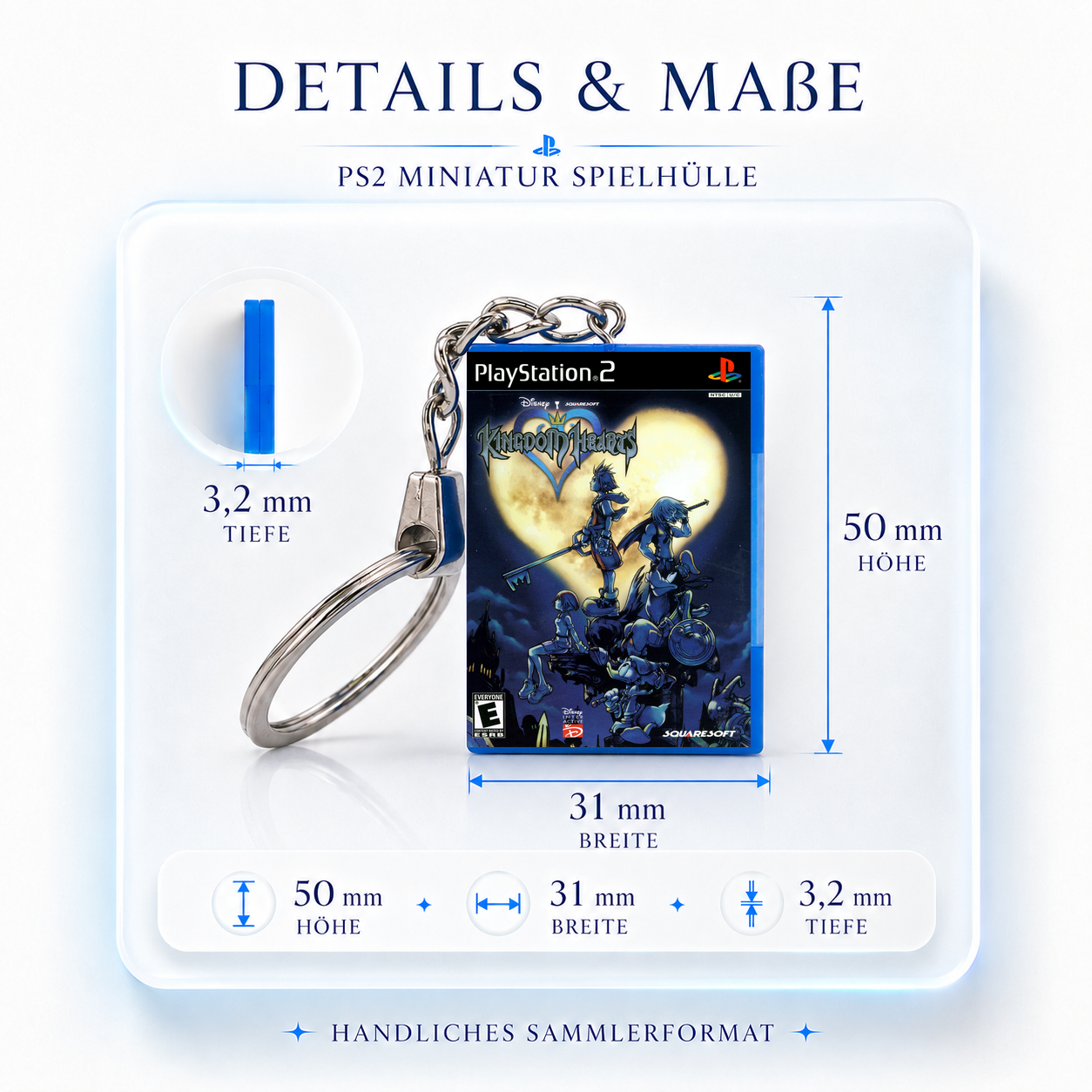 Kingdom Hearts - PS2 Miniatur Spielhülle Schlüsselanhänger