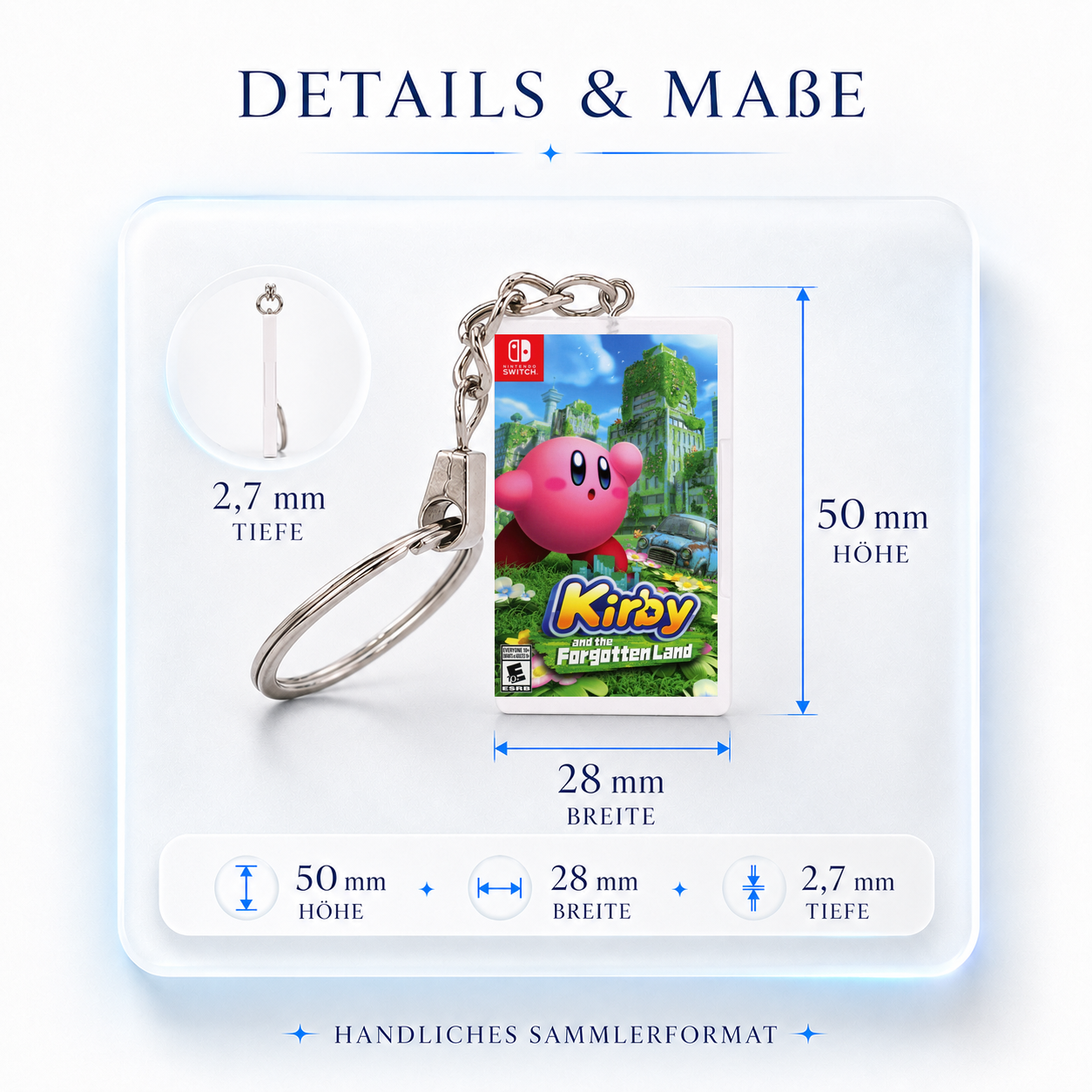 Kirby and the Forgotten Land - Switch Miniatur Spielhülle Schlüsselanhänger