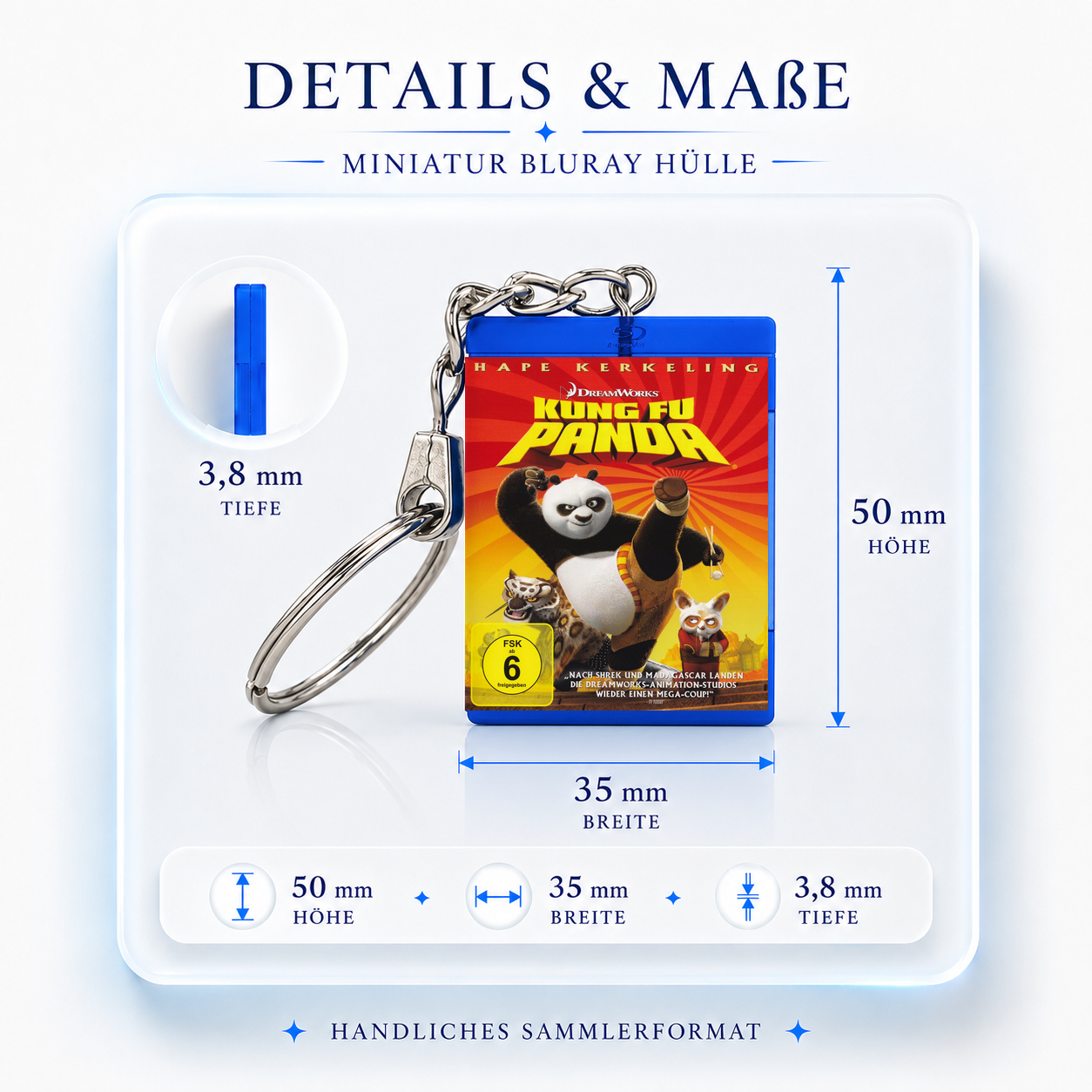 Kung Fu Panda - Film Miniatur Blu-Ray Hülle Schlüsselanhänger