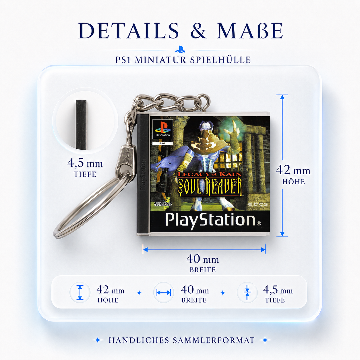 Legacy of Kain: Soul Reaver - PS1 Miniature Game Case Keychain