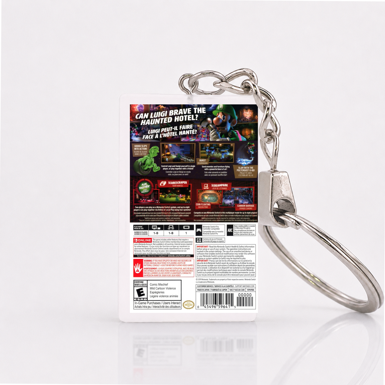 Luigi's Mansion 3 - Switch Miniatur Spielhülle Schlüsselanhänger