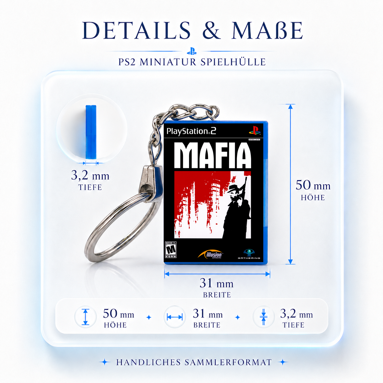 Mafia - PS2 Miniatur Spielhülle Schlüsselanhänger