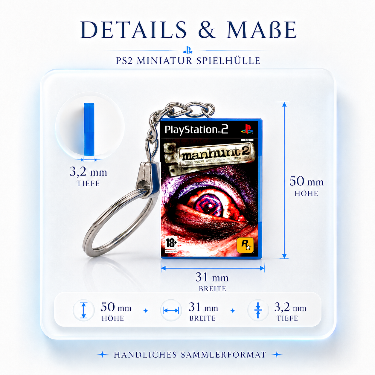Manhunt 2 - PS2 Miniatur Spielhülle Schlüsselanhänger