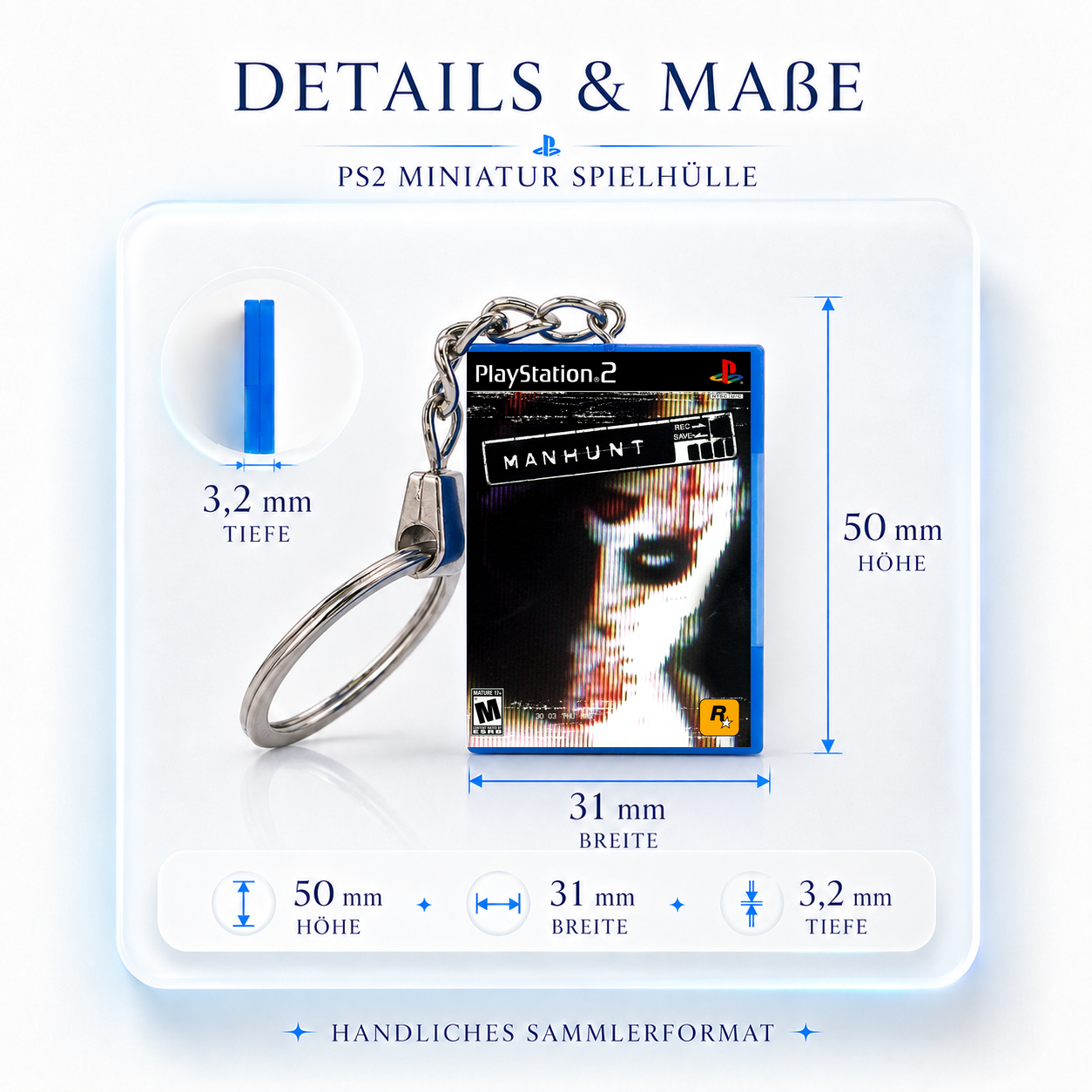 Manhunt - PS2 Miniatur Spielhülle Schlüsselanhänger