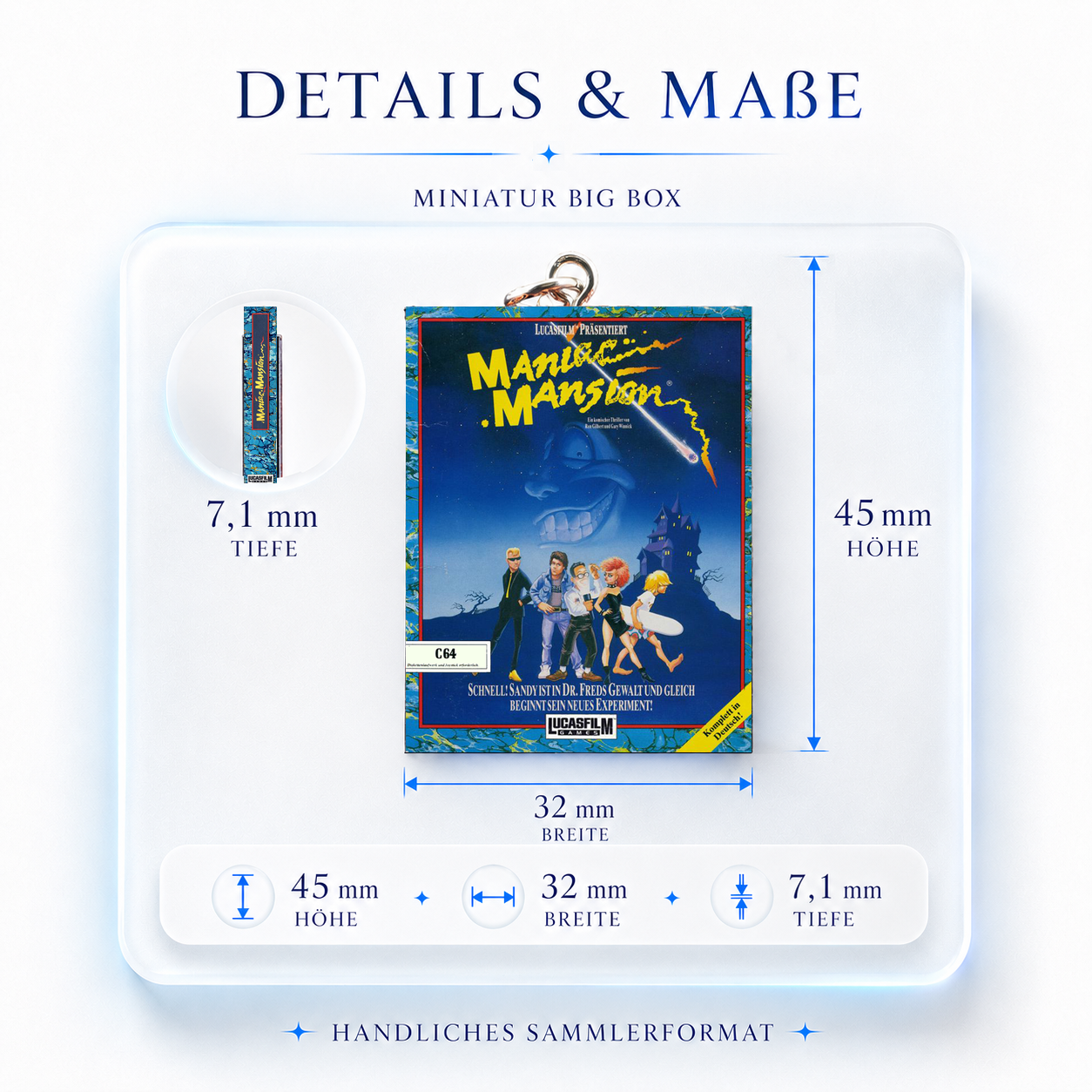 Maniac Mansion - Miniature Big Box Keychain