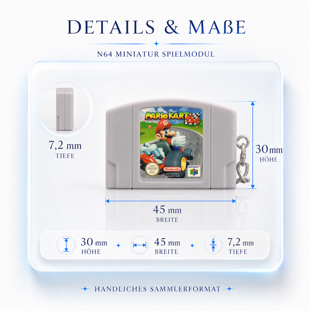 Mario Kart 64 - N64 Miniatur Spielmodul Schlüsselanhänger