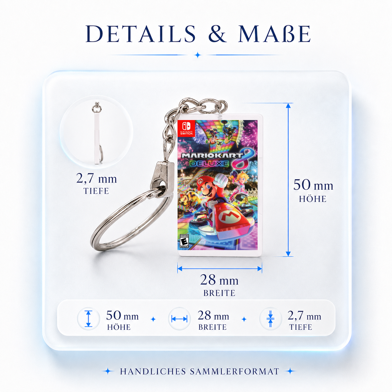 Mario Kart 8 Deluxe - Switch Miniatur Spielhülle Schlüsselanhänger