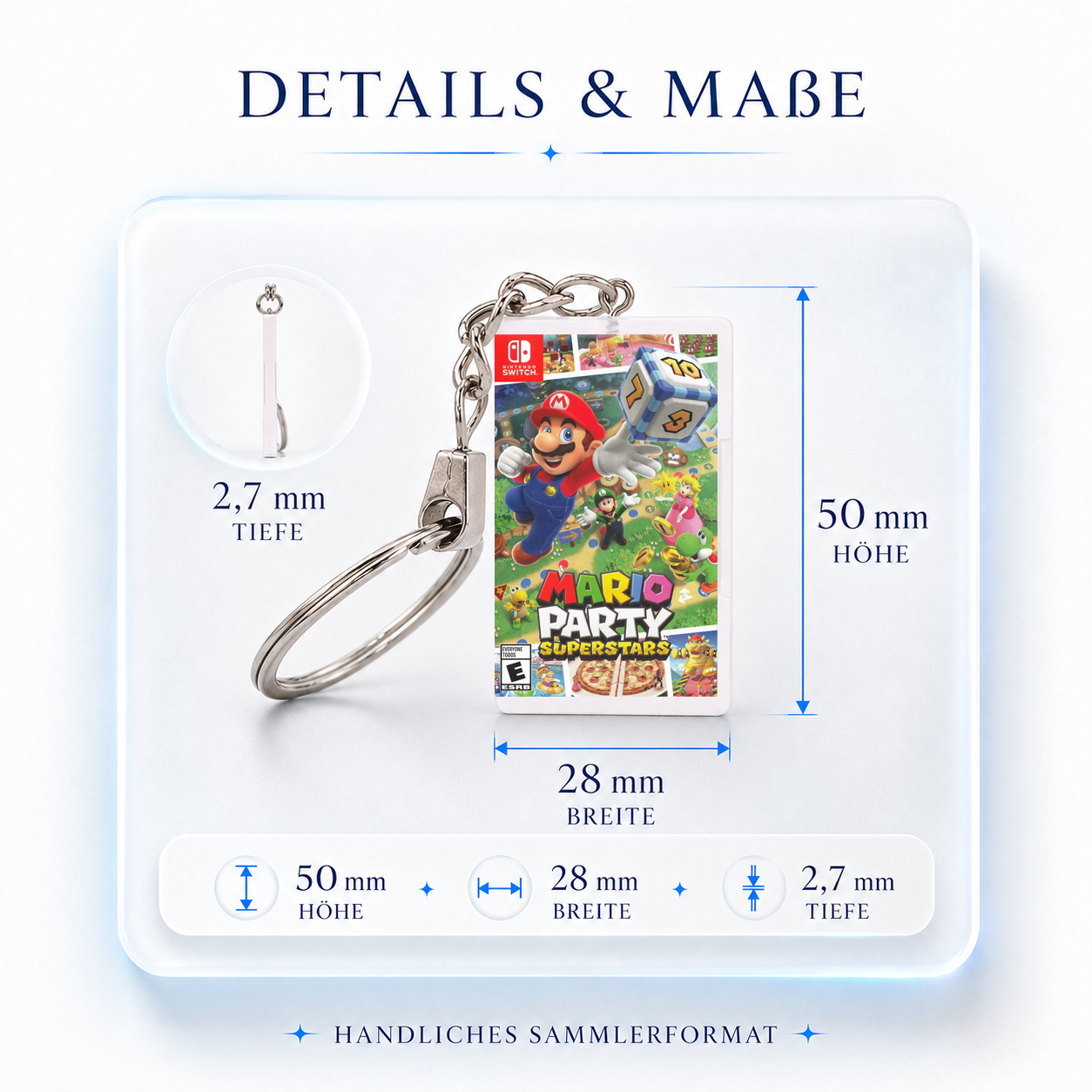 Mario Party Superstars - Switch Miniatur Spielhülle Schlüsselanhänger