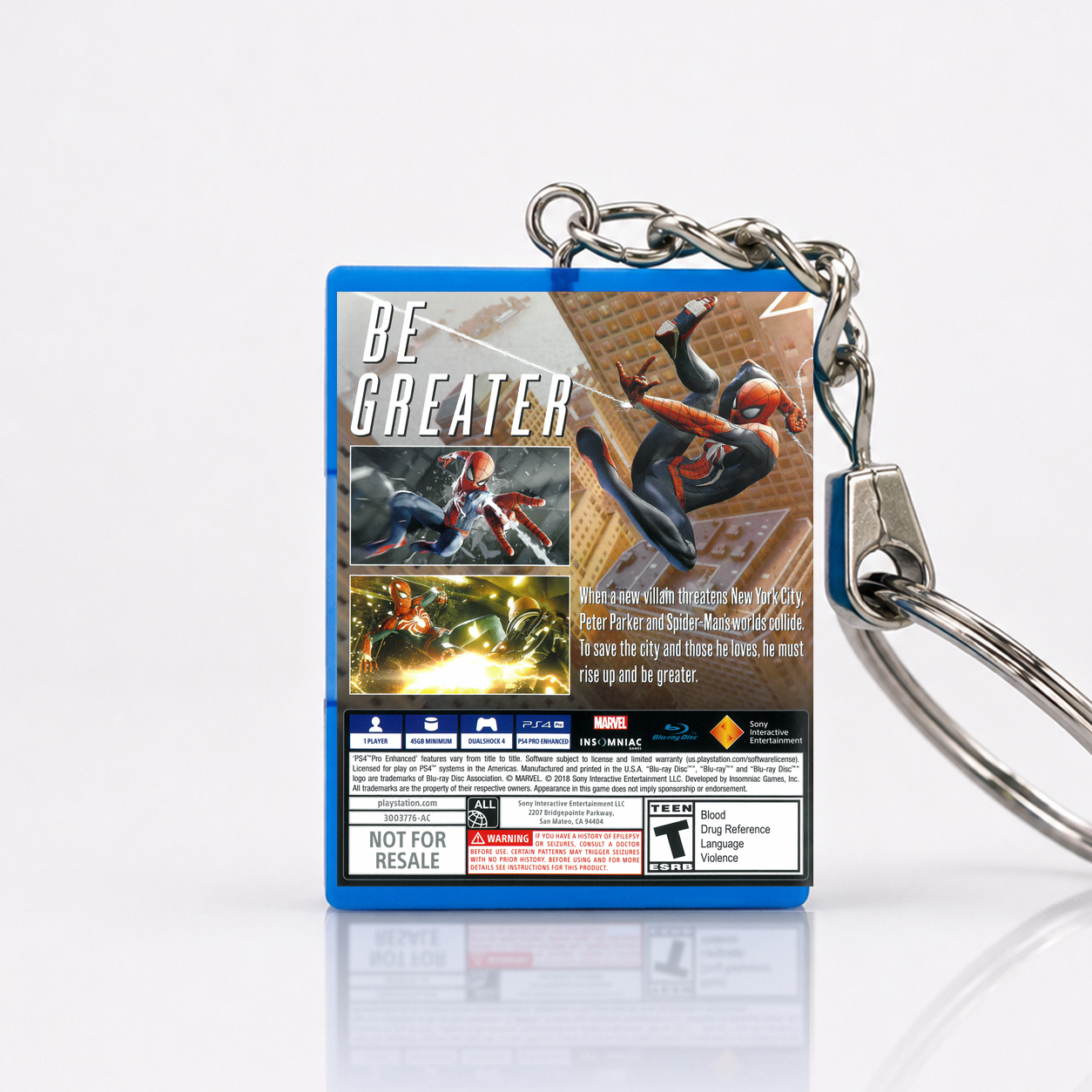 Spider Man - PS4 Miniatur Spielhülle Schlüsselanhänger